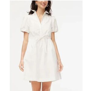 J Crew White Puff Sleeve Tie Waist Mini Dress Plus Size 20 New